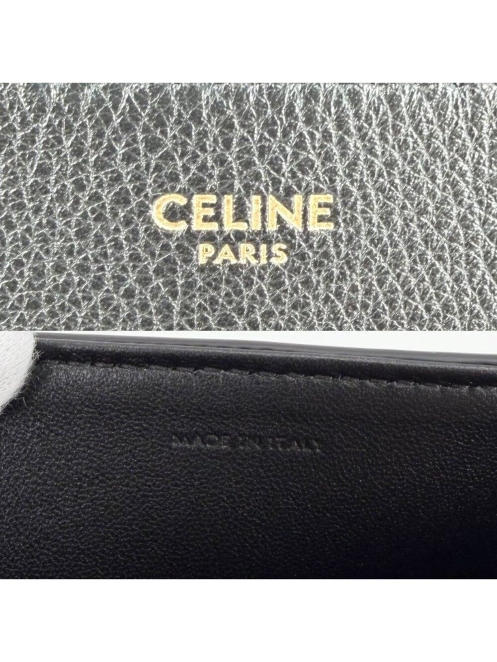 Celine Shoulder Bag Mini Victoire Triomphe Leather Black Gold - Picture 5 of 9